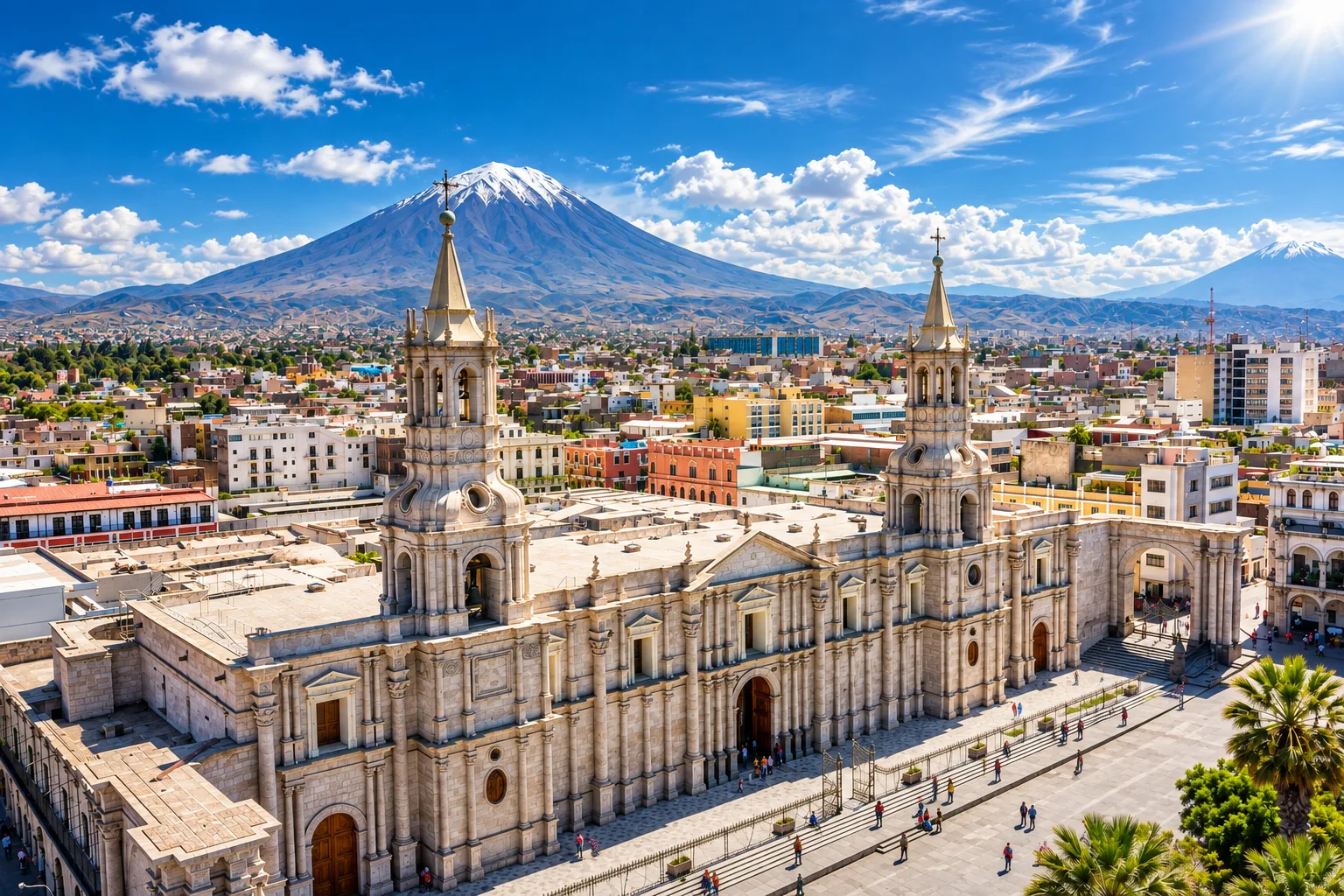 Arequipa, la Ciudad Blanca, destaca por su arquitectura de sillar, sus volcanes majestuosos y su encanto histórico. Un destino que impresiona por su belleza y tradición.